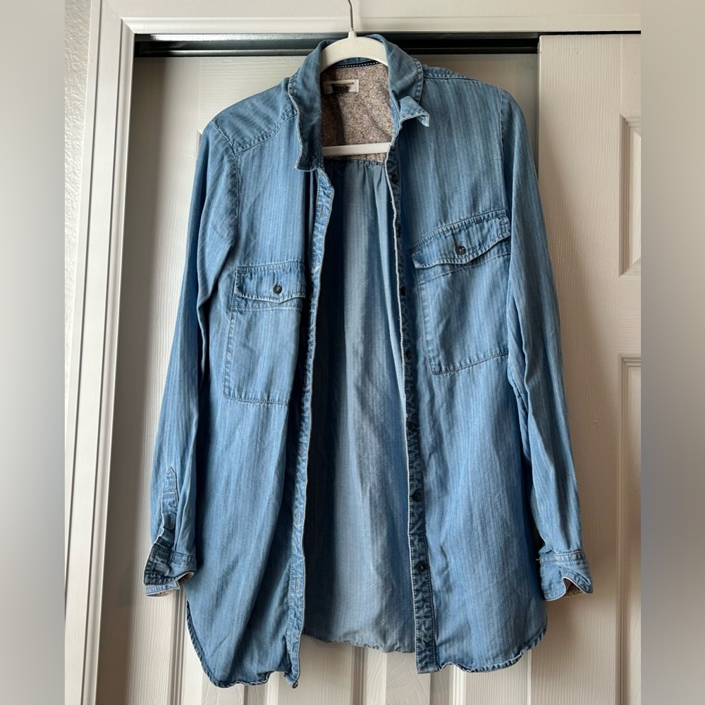 Anthropologie Pilcro Blue Button Up “FREE Gift W/purchase”